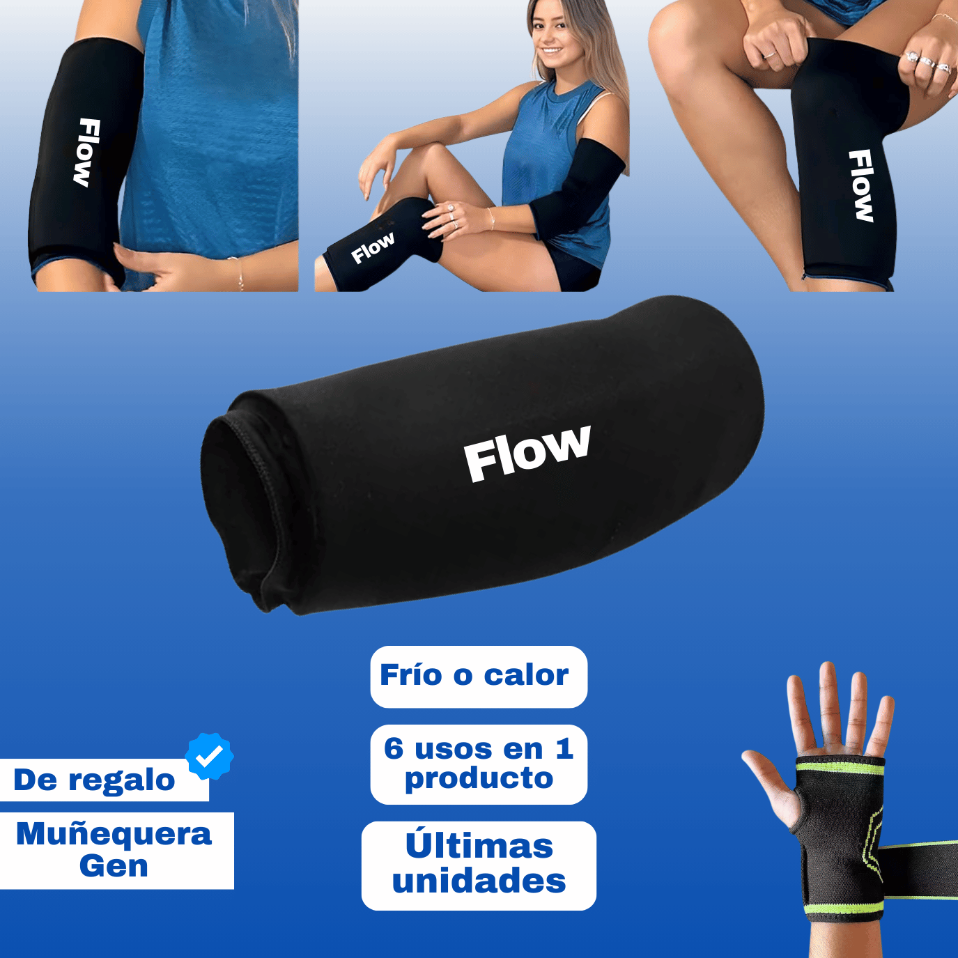 GeFit Pro - 6 usos en 1 - Gel frio/calor + Muñequera Gen de regalo